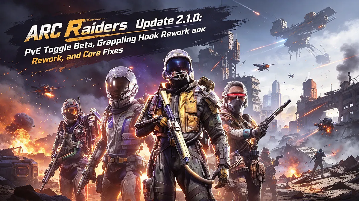 ARC Raiders Update 2.1.0: PvE Toggle Beta, Grappling Hook Rework, and Core Fixes