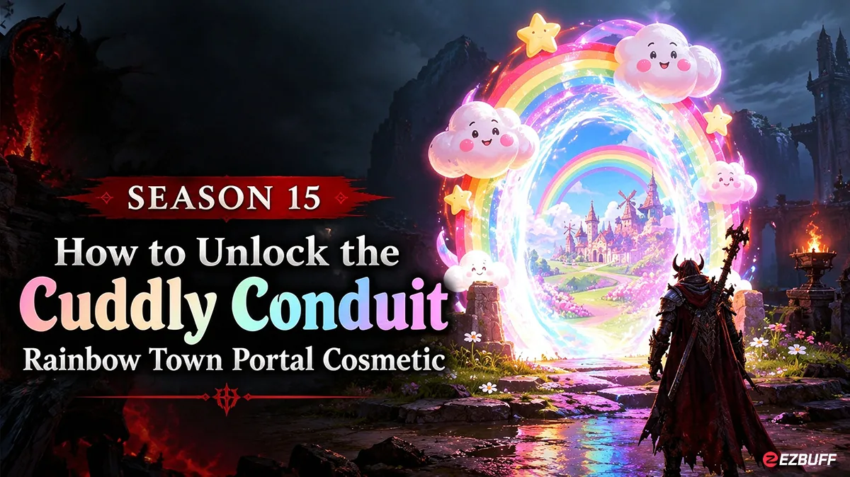 Diablo 4 Season 15: How to Unlock the Cuddly Conduit Rainbow Town Portal Cosmetic